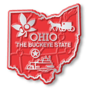 Ohio Small Red Rubber Magnet